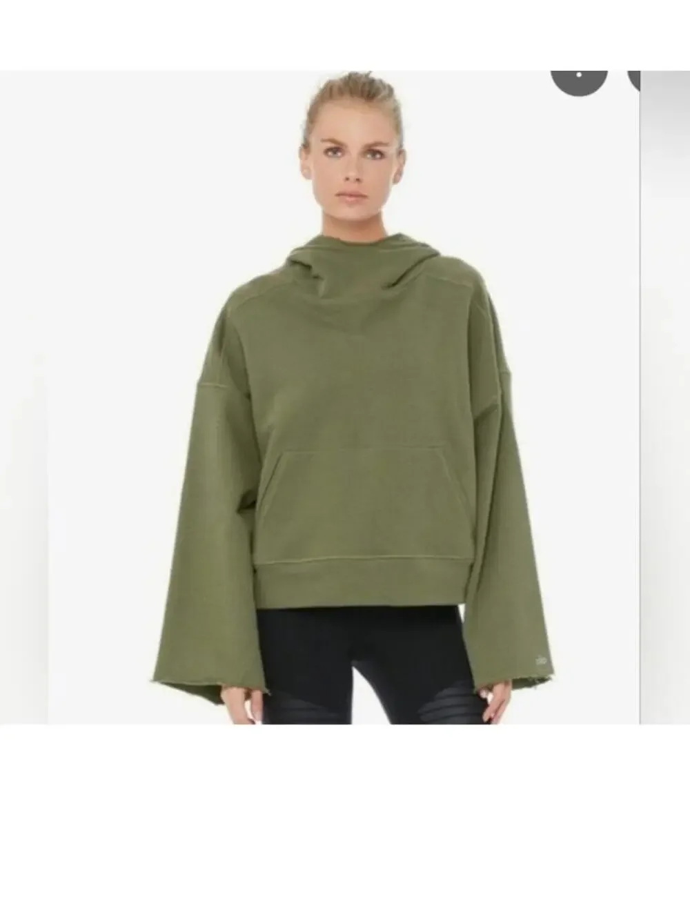 Alo Yoga Women’s Low Key Loose Oversized Hoodie Olive Green M